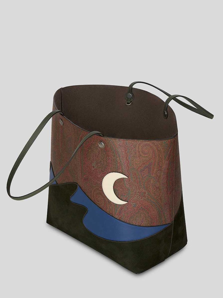 ETRO Maxi-Etro-Essential-Tasche Mit Aufnaher Rot Essentiell