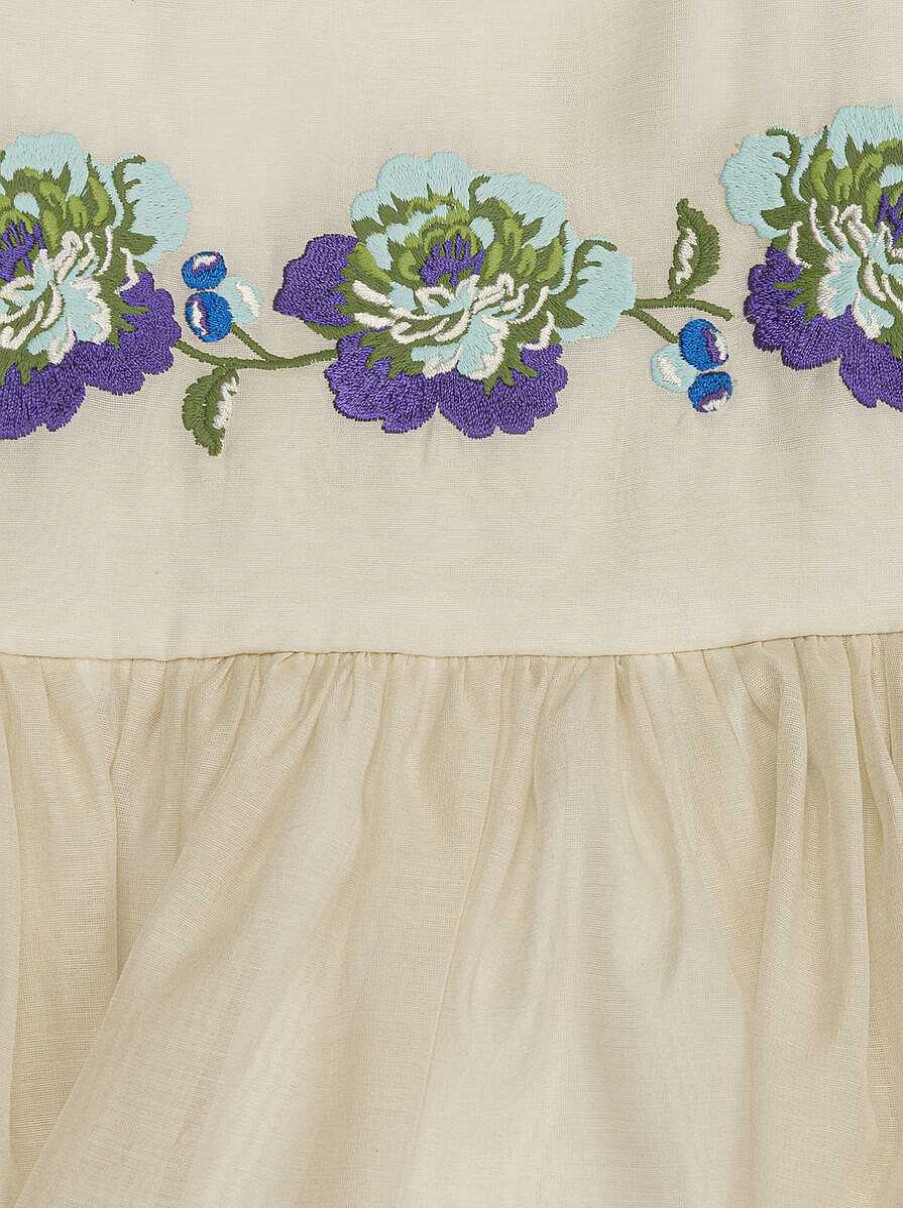 ETRO Baby-Organzakleid Mit Blumenstickerei Beige Baby Madchen 1-9 Monate