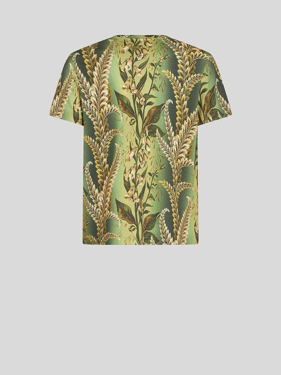 ETRO T-Shirt Mit Blatterdruck Grun T-Shirts