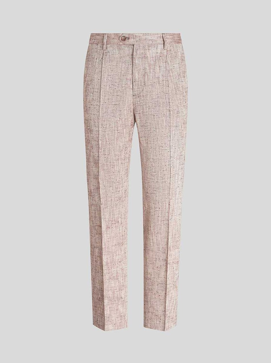 ETRO Masgeschneiderte Hose Aus Seiden- Und Hanfmischung Hellbraun Hose
