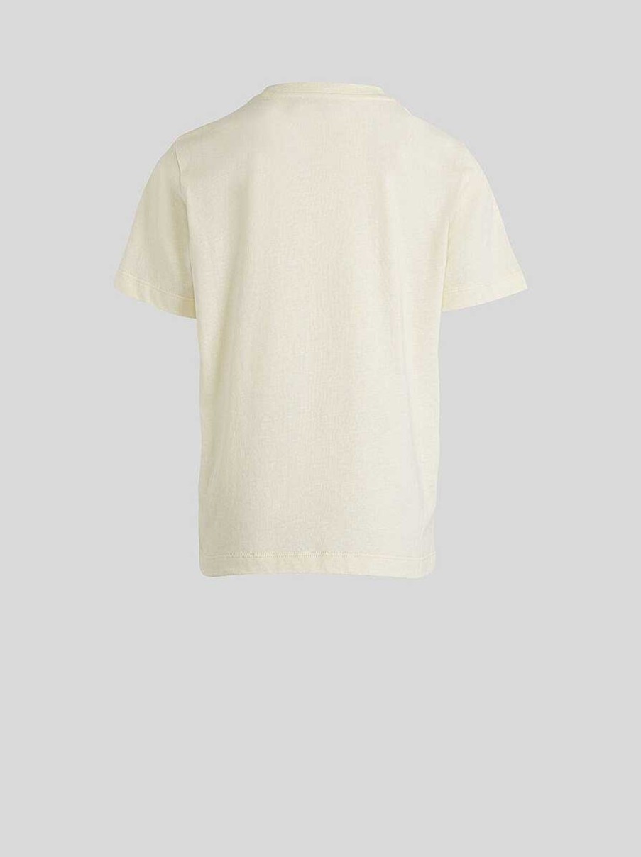 ETRO Kinder-T-Shirt Mit Blumengirlanden-Stickerei Und Pegaso-Detail Weis Oberteile