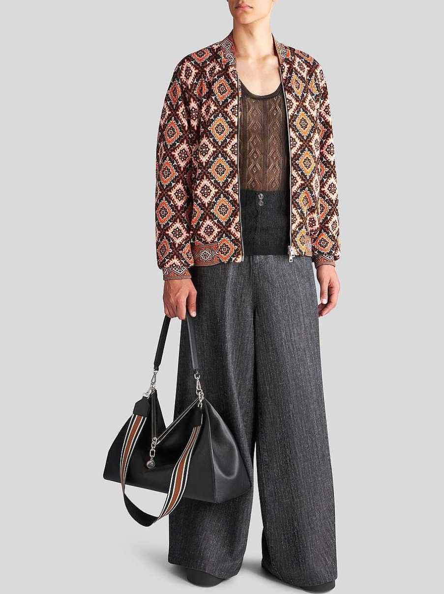 ETRO High-Waist-Jeans Mit Patches Grau Denim
