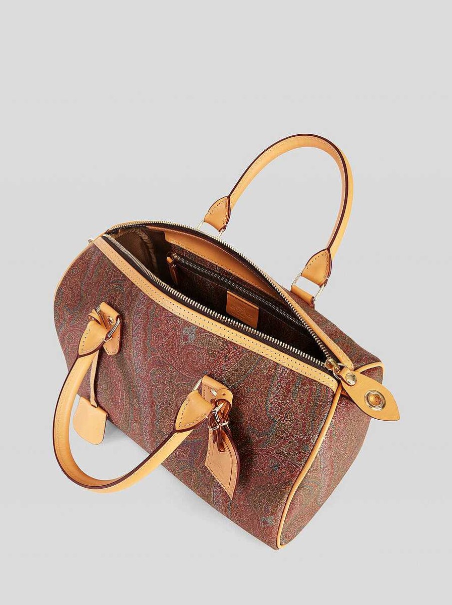 ETRO Paisley-Boston-Tasche Burgund Bowlingtaschen