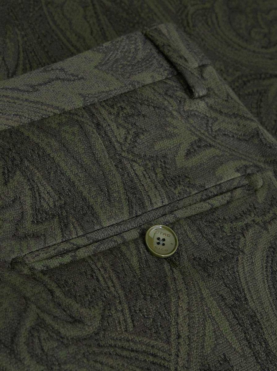 ETRO Hose Aus Baumwoll-Jacquard Mit Paisleymuster Grau Hose