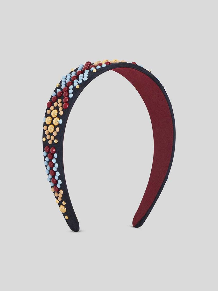 ETRO Haarband Aus Leder Mit Nieten Mehrfarben Haarschmuck