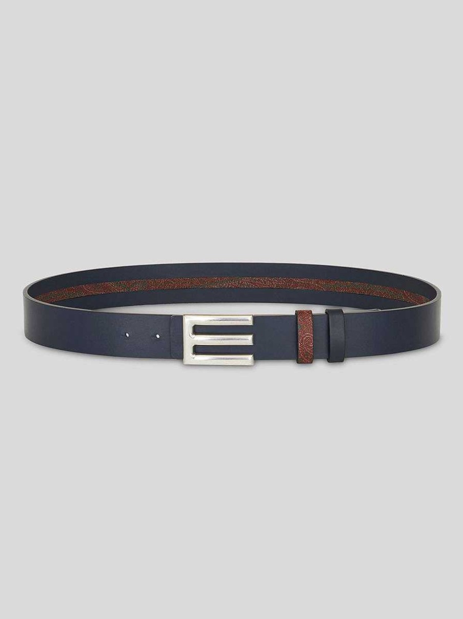 ETRO Wendegurtel Navy Blau Gurtel