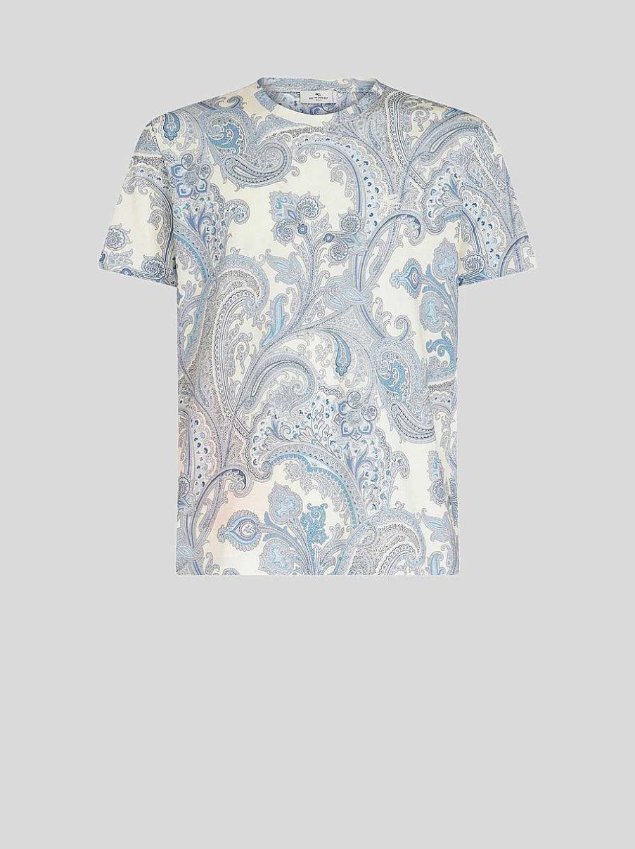 ETRO Ornamentales Paisley-T-Shirt Weis T-Shirts