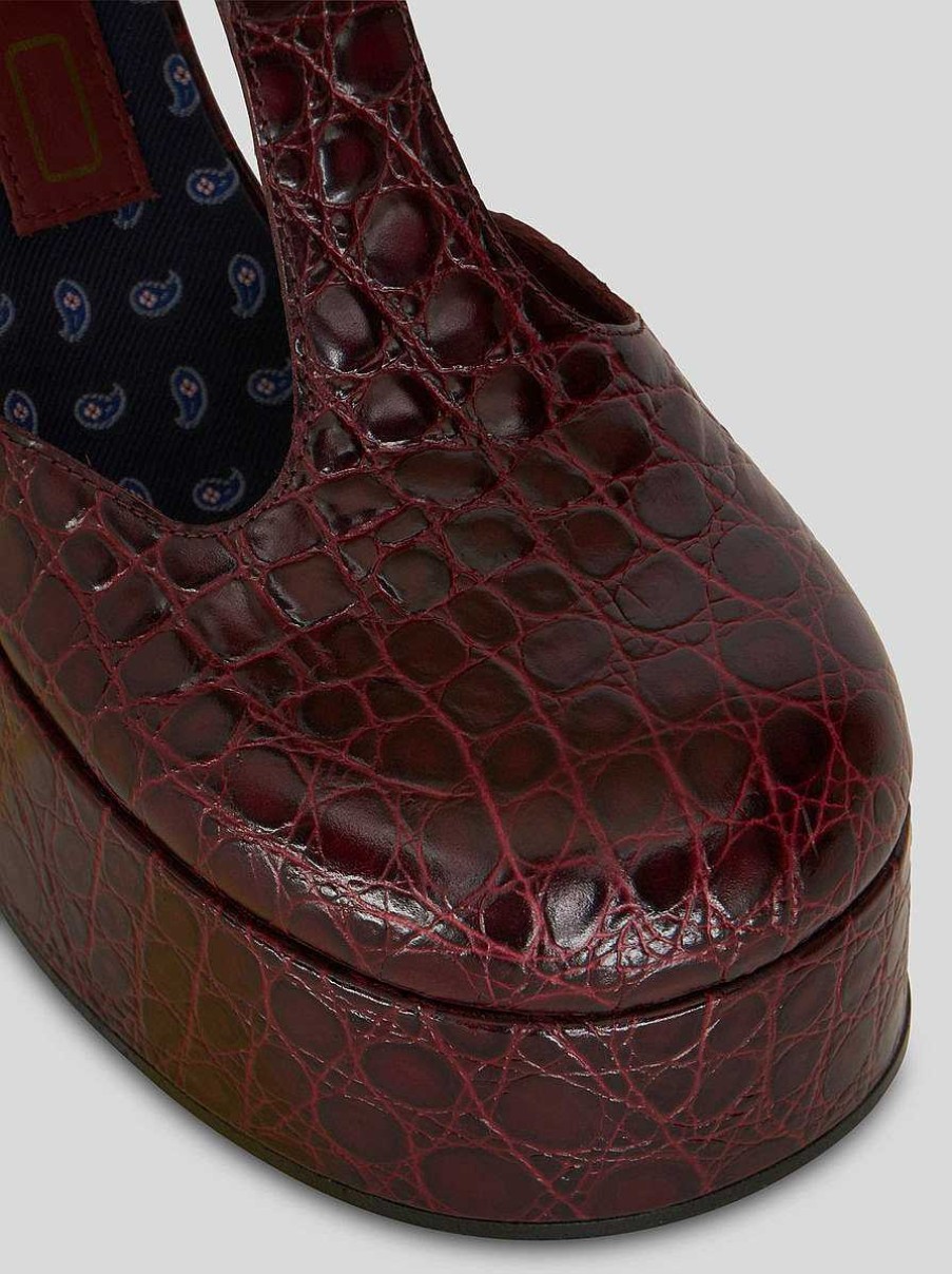 ETRO Mary Jane Schuhe Burgund Pumps
