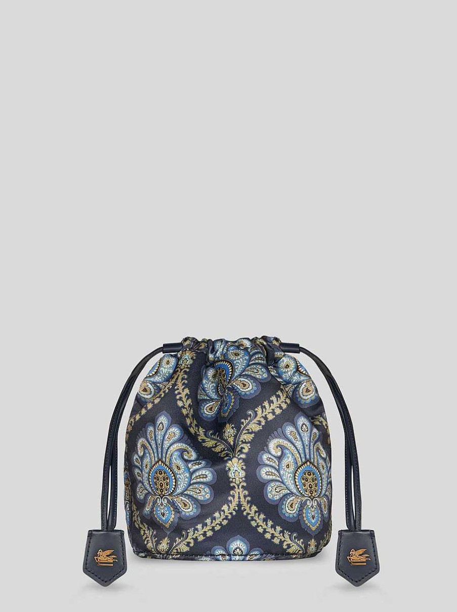 ETRO Bedruckter Satinbeutel Weis Handtaschen Und Clutches