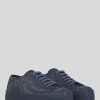 ETRO Paisley-Denim-Sneaker Navy Blau Turnschuhe