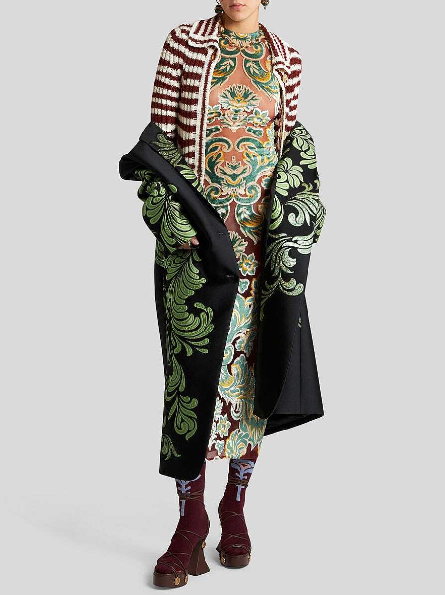 ETRO Gestreifter Strick-Cardigan Rot Strickwaren