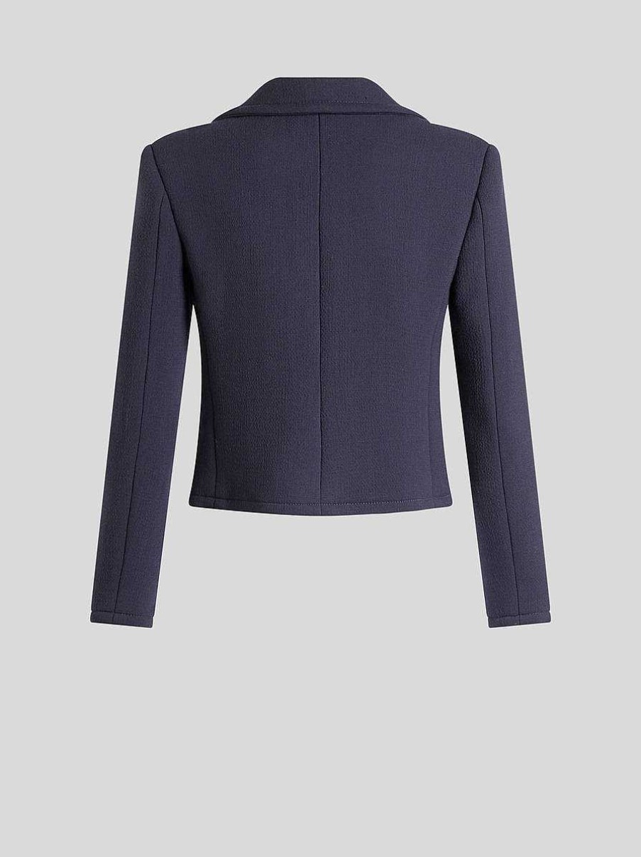 ETRO Jacke Mit Stickerei Navy Blau Jacken