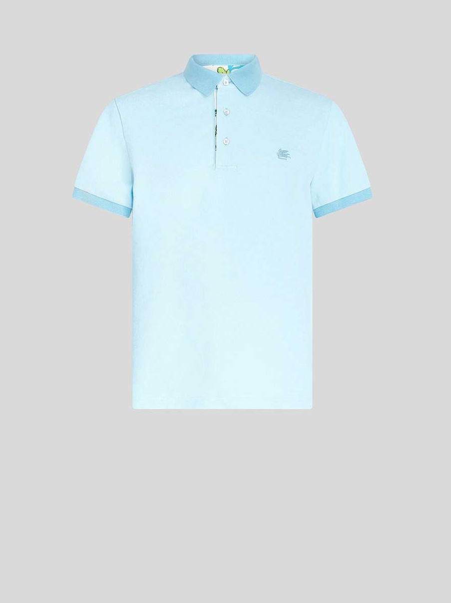 ETRO Poloshirt Mit Aufgesticktem Pegaso Navy Blau Polo-Shirts