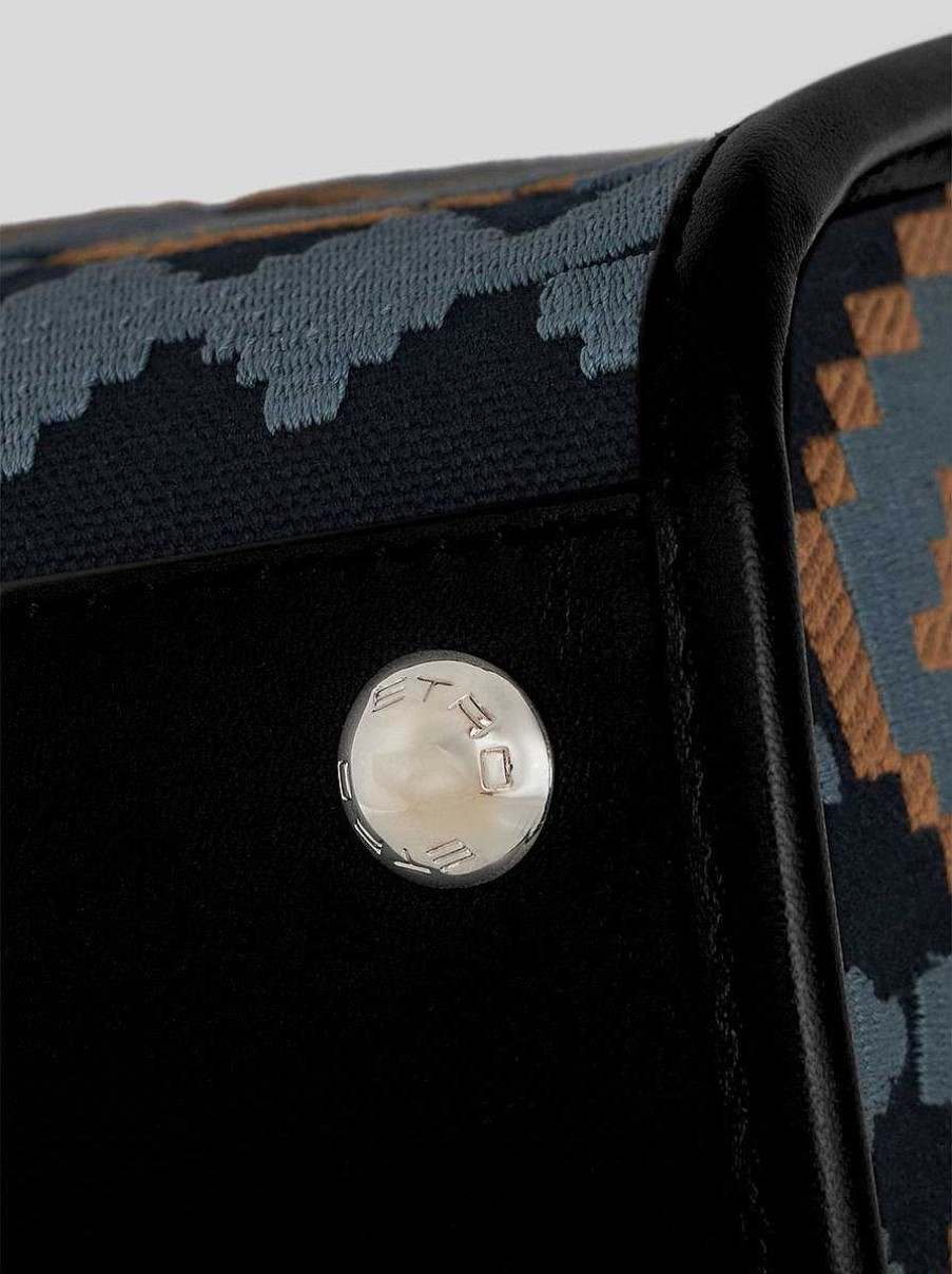 ETRO Mittelgrose Love-Trabertasche Navy Blau Liebe Trotter