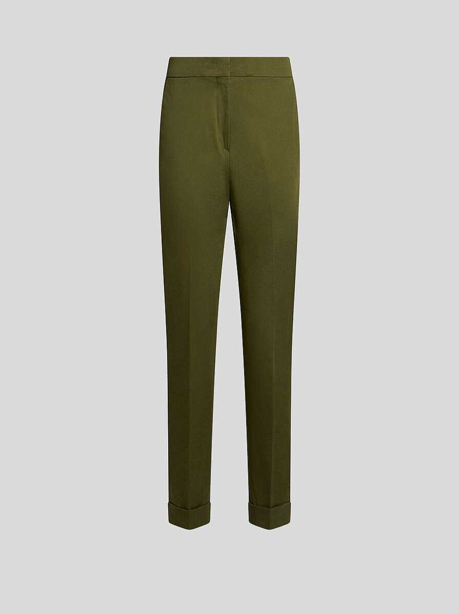 ETRO Kurze Hose Aus Stretchstoff Grun Hose