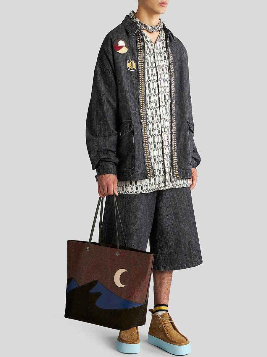 ETRO Stretch-Denim-Bermudashorts Grau Denim