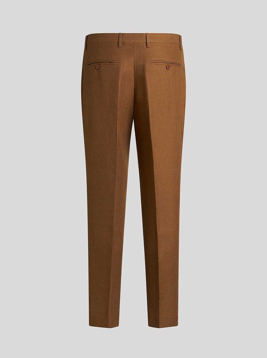 ETRO Masgeschneiderte Leinenhose Hellbraun Hose