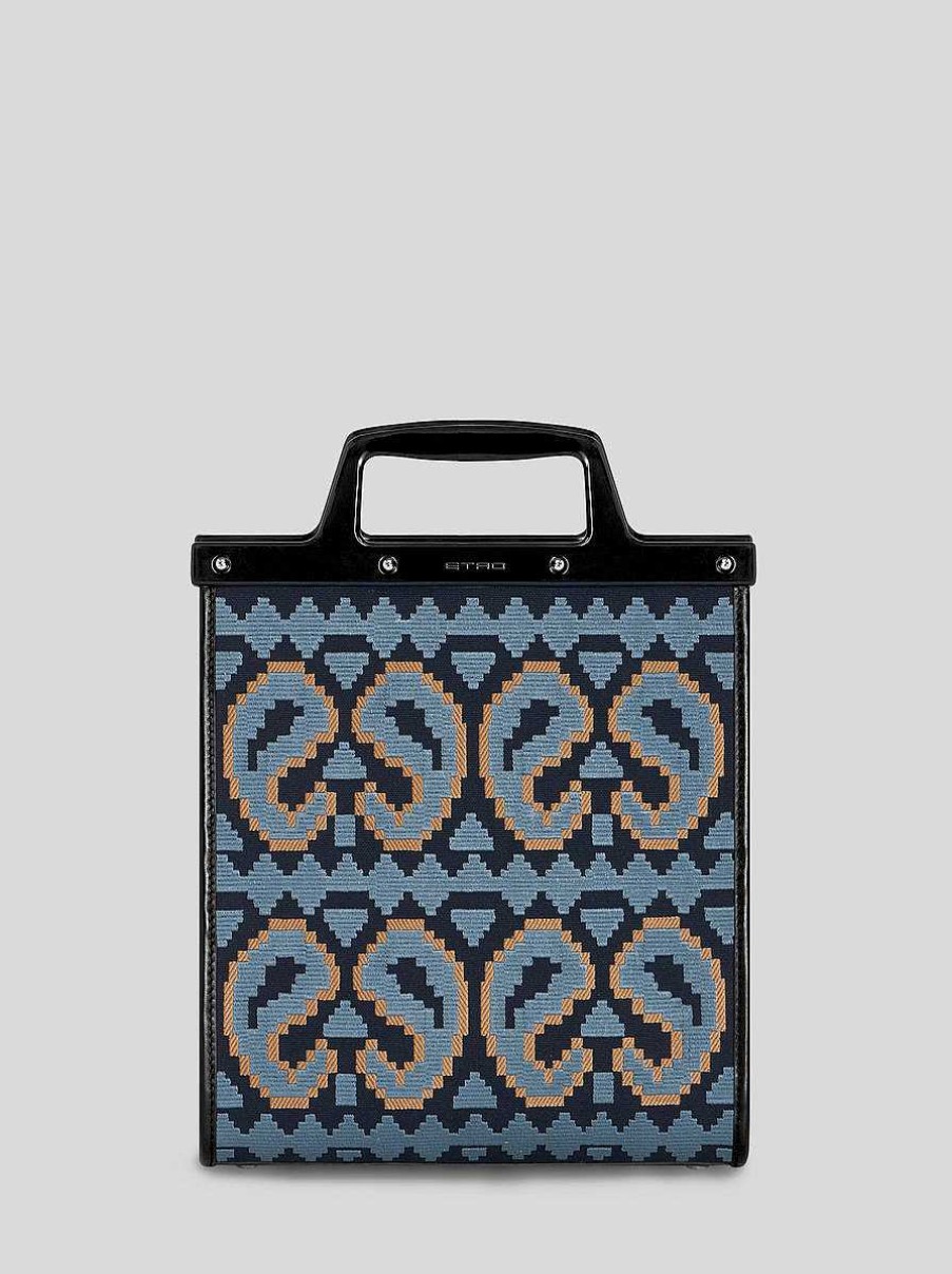 ETRO Mittelgrose Love-Trabertasche Navy Blau Liebe Trotter