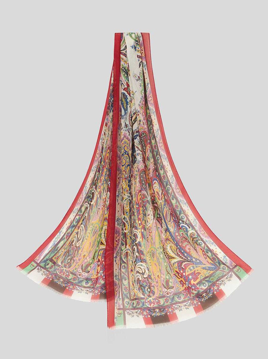 ETRO Paisley-Seidenschal Rot Schals Und Seide