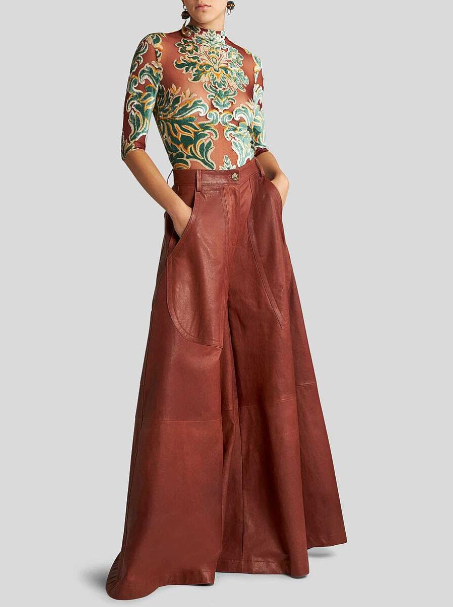 ETRO Body Aus Tull Und Jacquard-Samt Burgund Oberteile