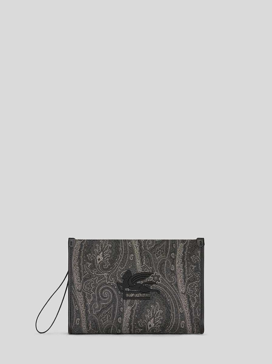 ETRO Groser Paisley-Beutel Beige Necessaire Und Beutel