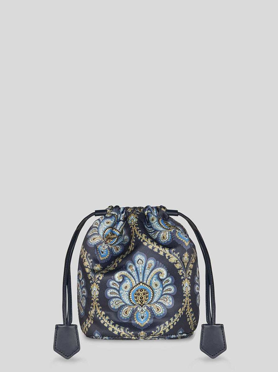 ETRO Bedruckter Satinbeutel Weis Handtaschen Und Clutches
