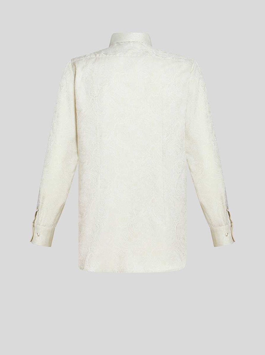 ETRO Hemd Aus Baumwoll-Jacquard Gelb Hemden