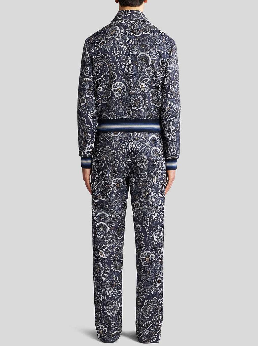 ETRO Jacke Mit Floralem Paisleymuster Navy Blau Mantel Und Oberbekleidung