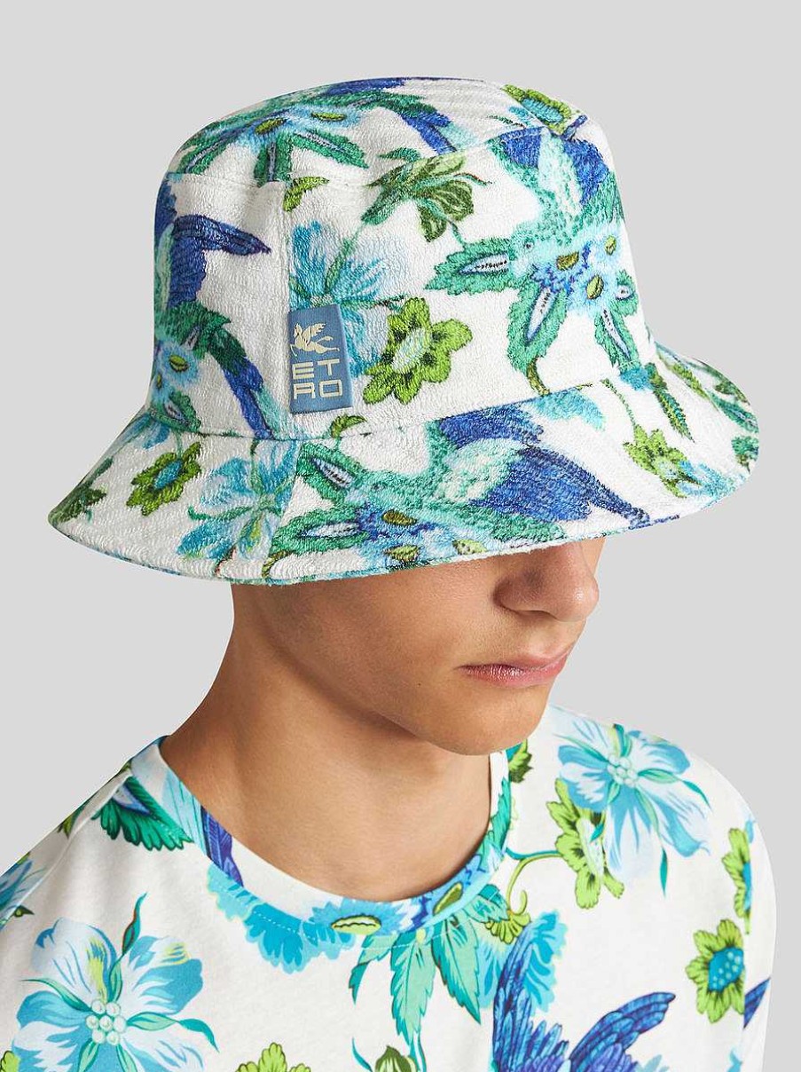 ETRO Bedruckter Fischerhut Hellblau Hute