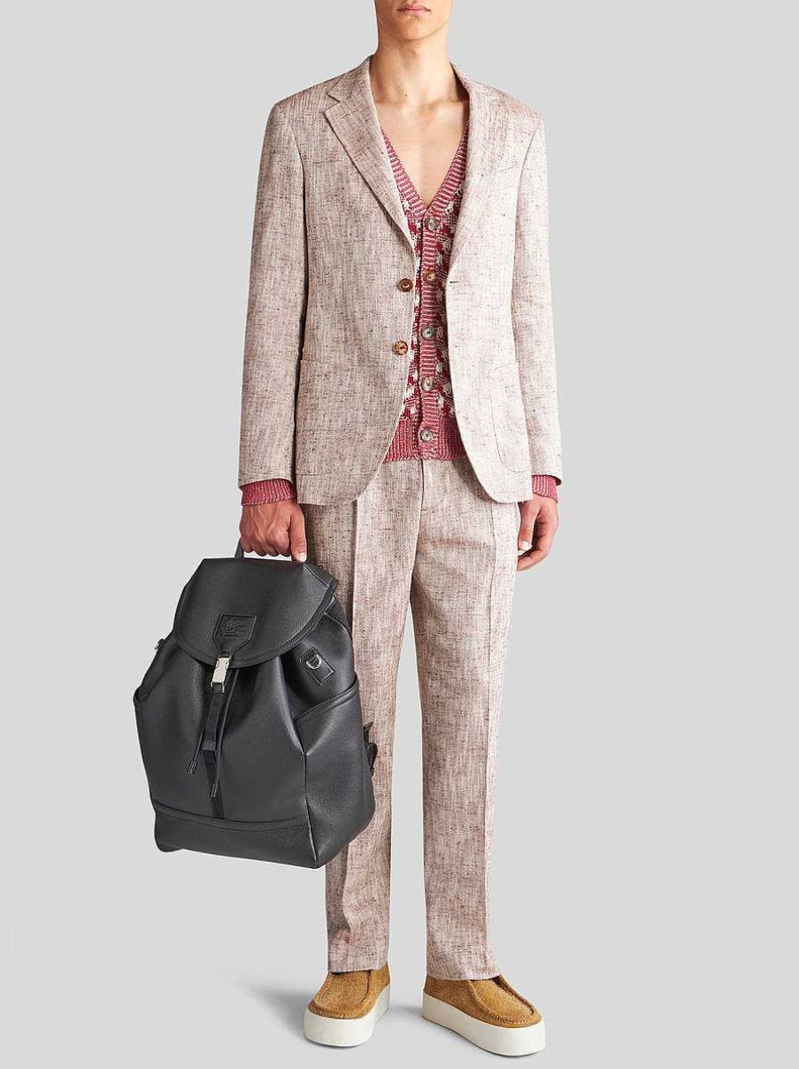 ETRO Blazer Aus Seide Und Hanf Hellbraun Jacken