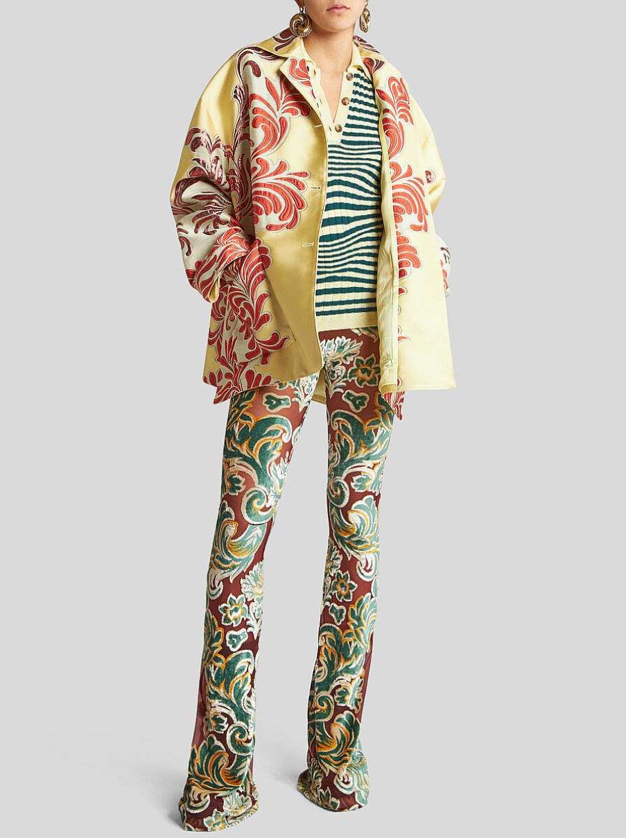 ETRO Hemdjacke Aus Jacquard-Brokat Gelb Jacken