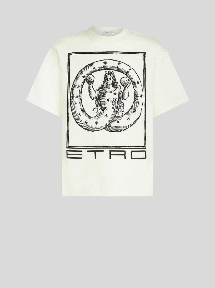 ETRO T-Shirt Mit Allegorie Der Ewigkeit-Aufdruck Weis T-Shirts