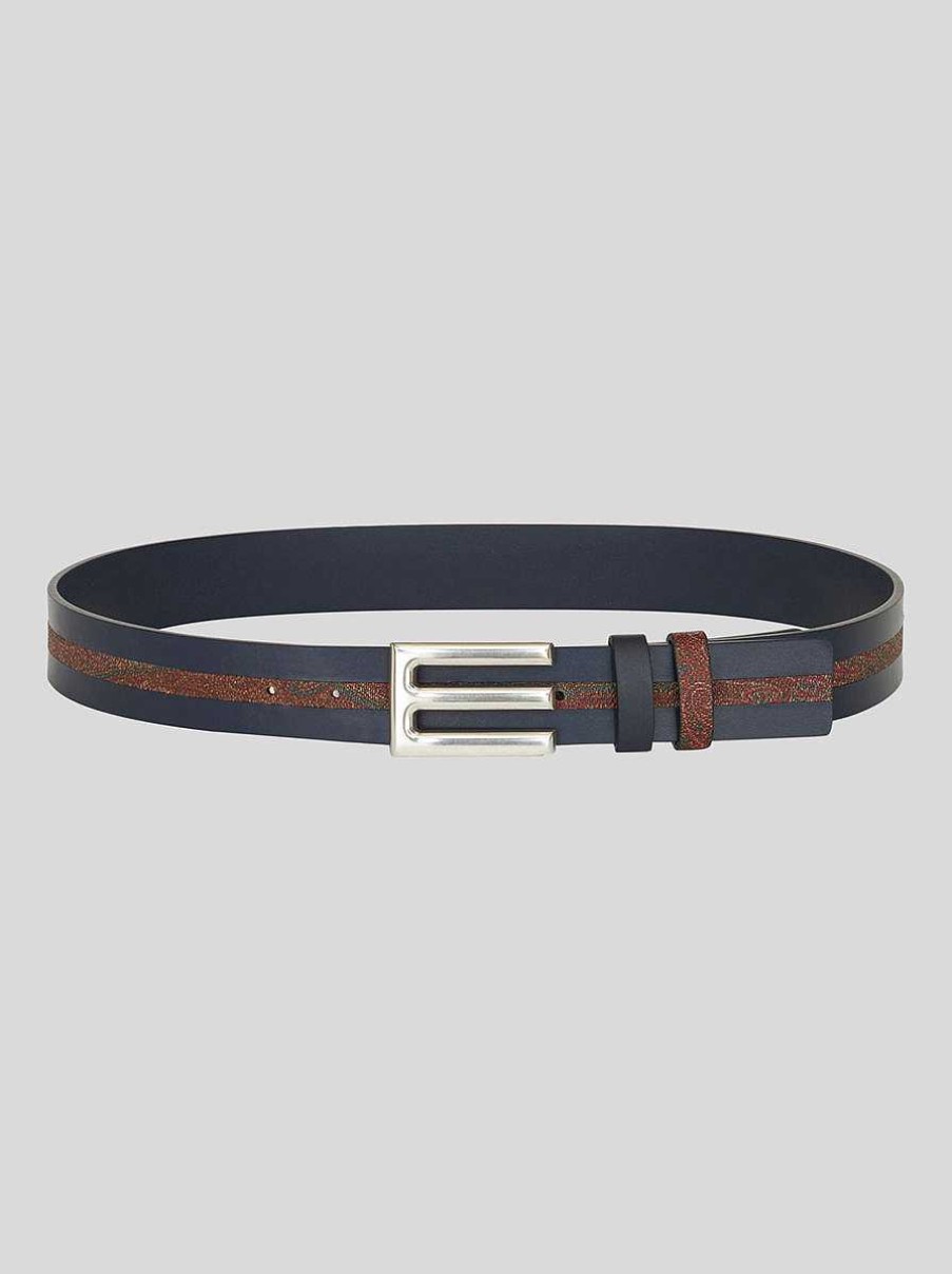 ETRO Wendegurtel Navy Blau Gurtel