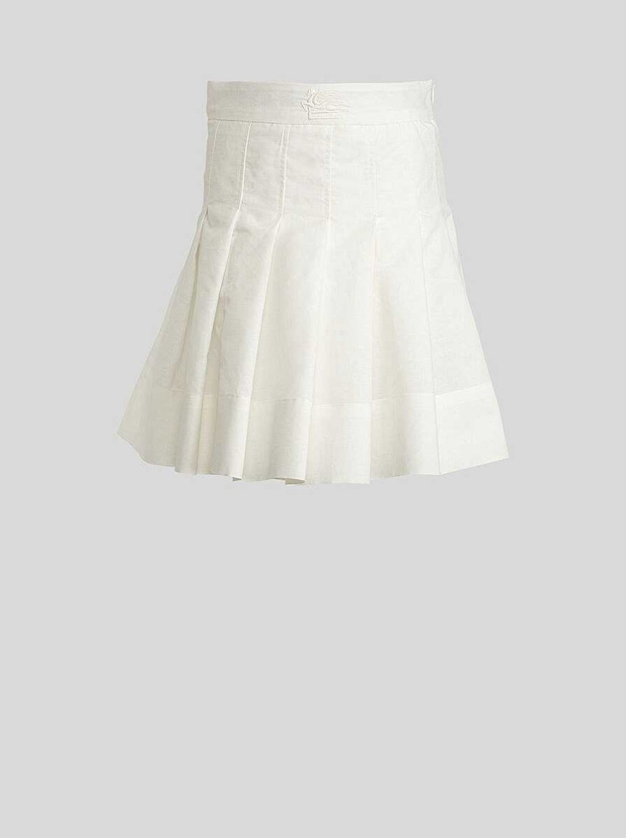 ETRO Faltenrock Fur Kinder Mit Pegaso-Detail Weis Hosen, Shorts Und Rocke