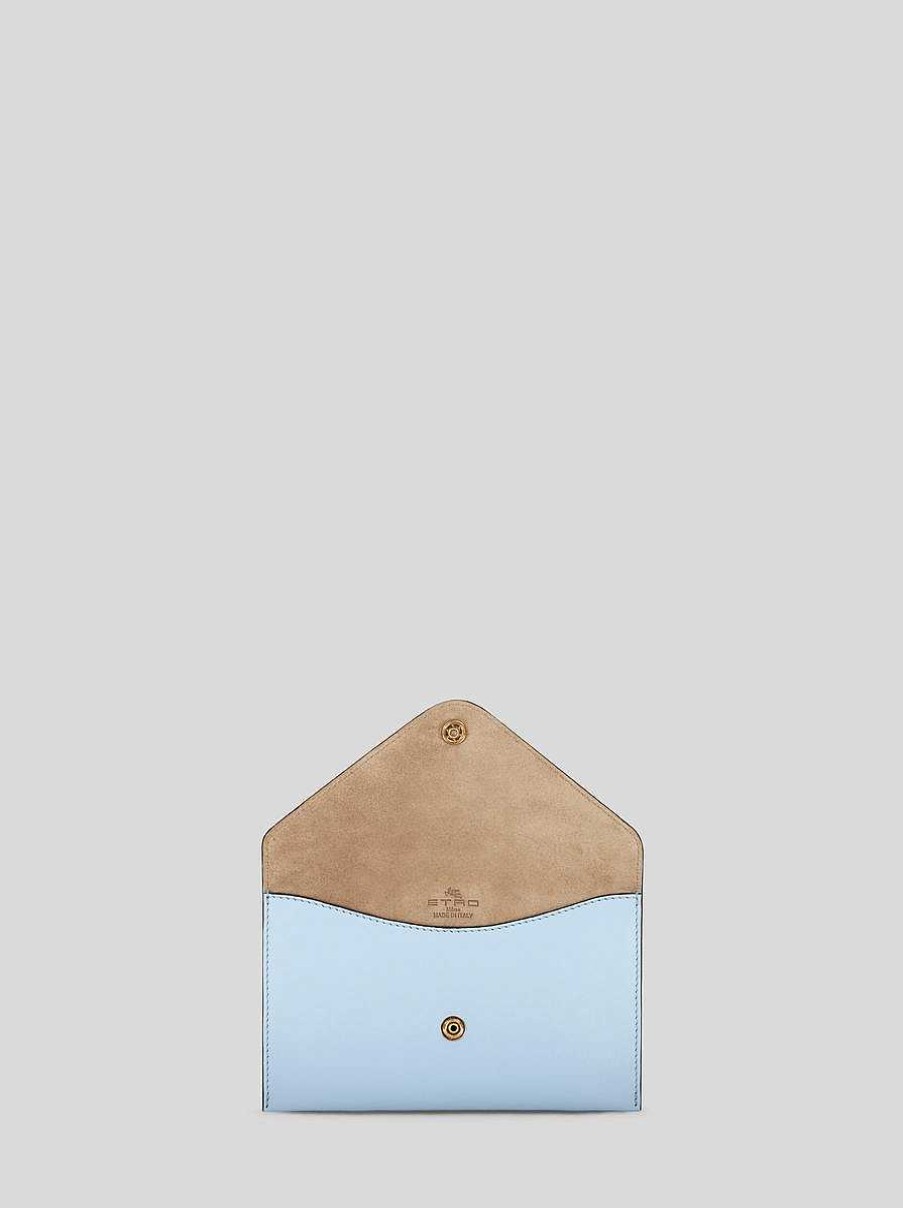 ETRO Leder-Clutch Mit Pegaso Grun Necessaire Und Beutel
