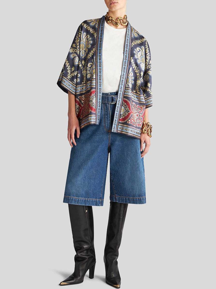 ETRO Bedruckte Kesa-Robe Aus Seide Mehrfarben Jacken