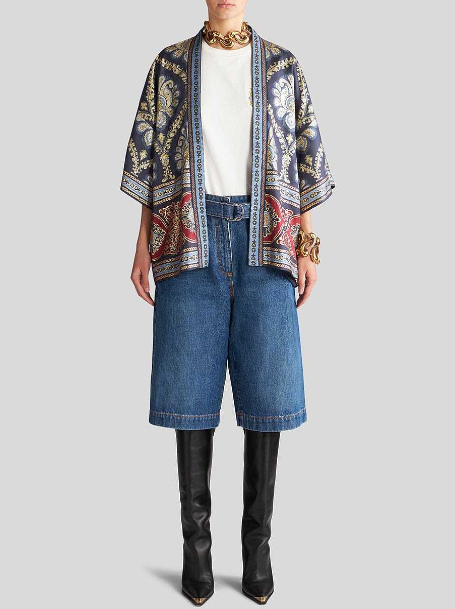 ETRO Bedruckte Kesa-Robe Aus Seide Mehrfarben Jacken