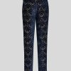 ETRO Slim-Fit-Hose Aus Samt-Jacquard Navy Blau Hose