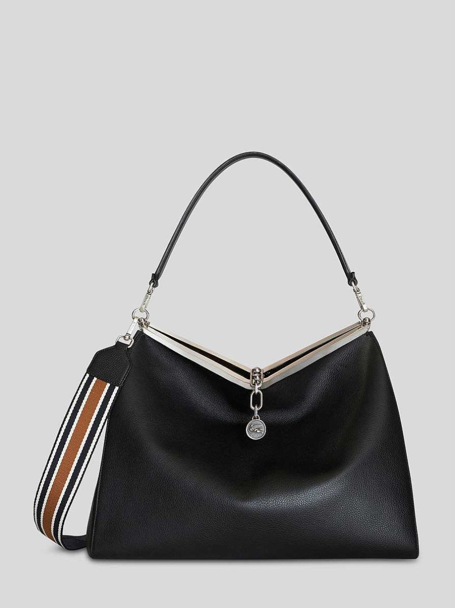ETRO Vela-Tasche Aus Leder Navy Blau Vela