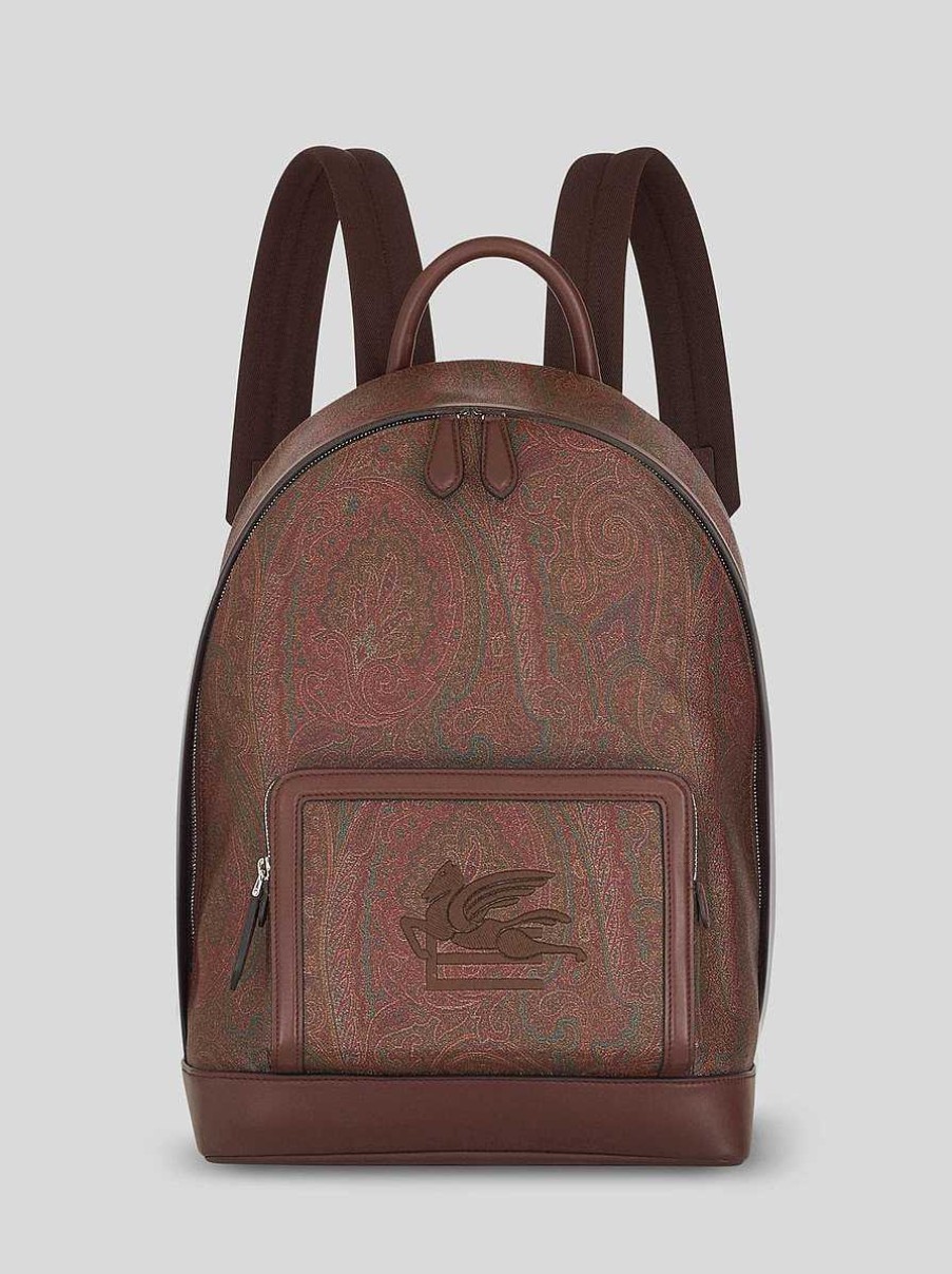 ETRO Paisley-Rucksack Mit Pegaso-Detail Weis Rucksacke Und Gurteltaschen
