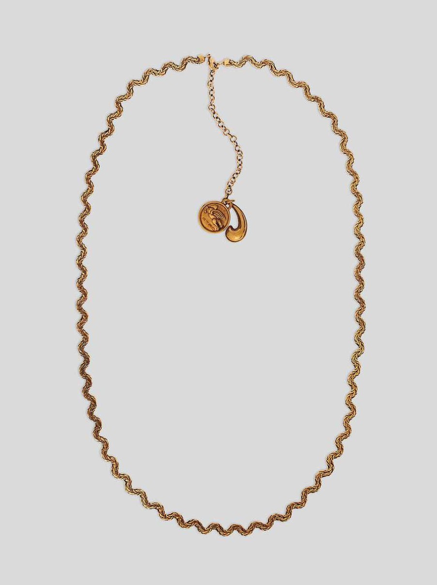 ETRO Lange Gewellte Charm-Halskette Gold Modeschmuck