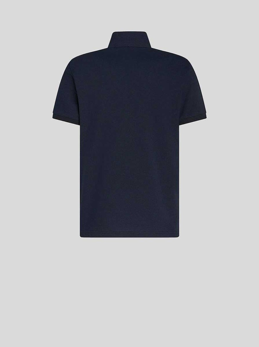 ETRO Poloshirt Mit Aufgesticktem Pegaso Navy Blau Polo-Shirts
