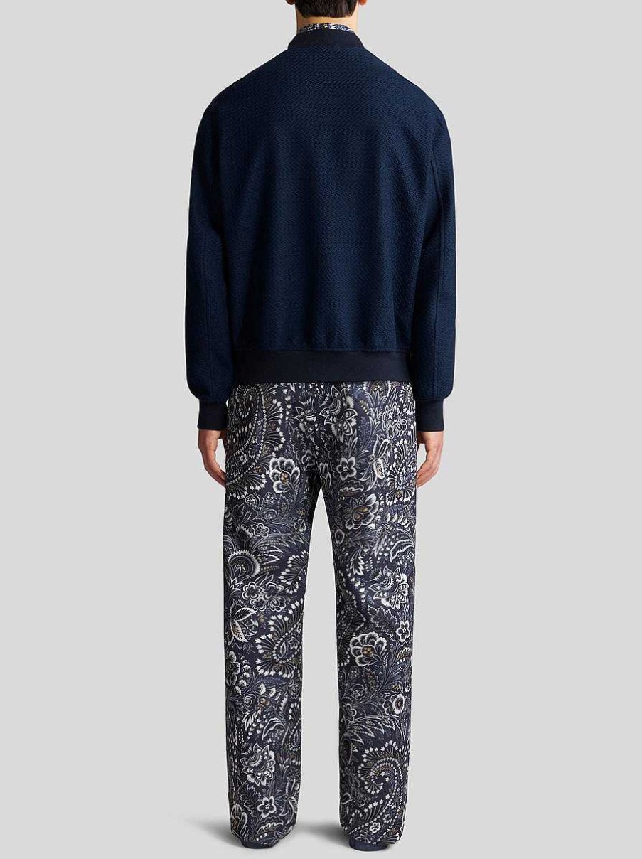 ETRO Bomberjacke Aus Baumwolle Navy Blau Mantel Und Oberbekleidung