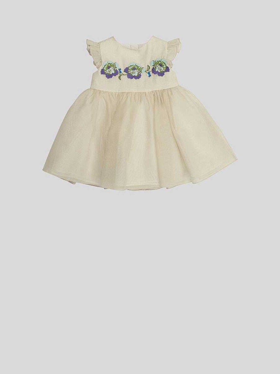 ETRO Baby-Organzakleid Mit Blumenstickerei Beige Baby Madchen 12-36 Monate