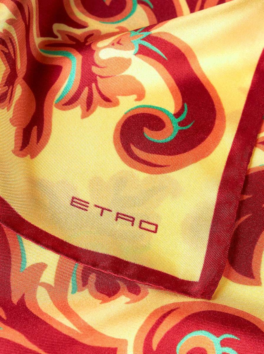 ETRO Bedruckter Seidenschal Gelb Schals Und Seide