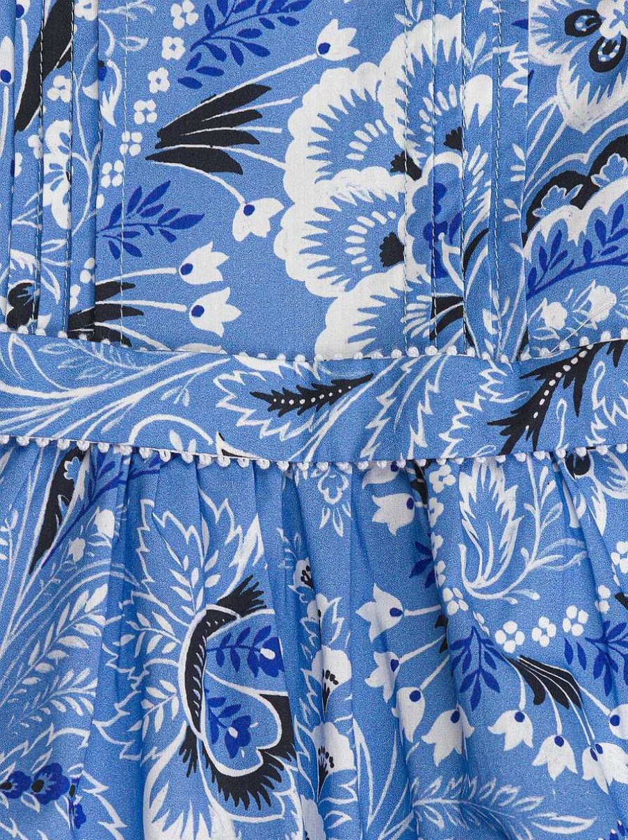 ETRO Einfarbiges Paisley-Babykleid Mit Ruschen Hellblau Baby Madchen 12-36 Monate