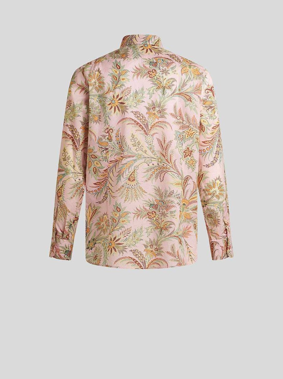 ETRO Blumen-Paisley-Hemd Hellblau Hemden