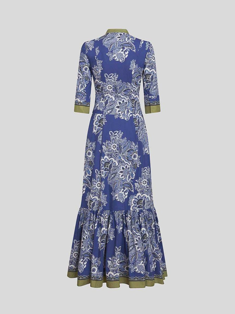 ETRO Bandana-Blumenstrauskleid Navy Blau Kleider