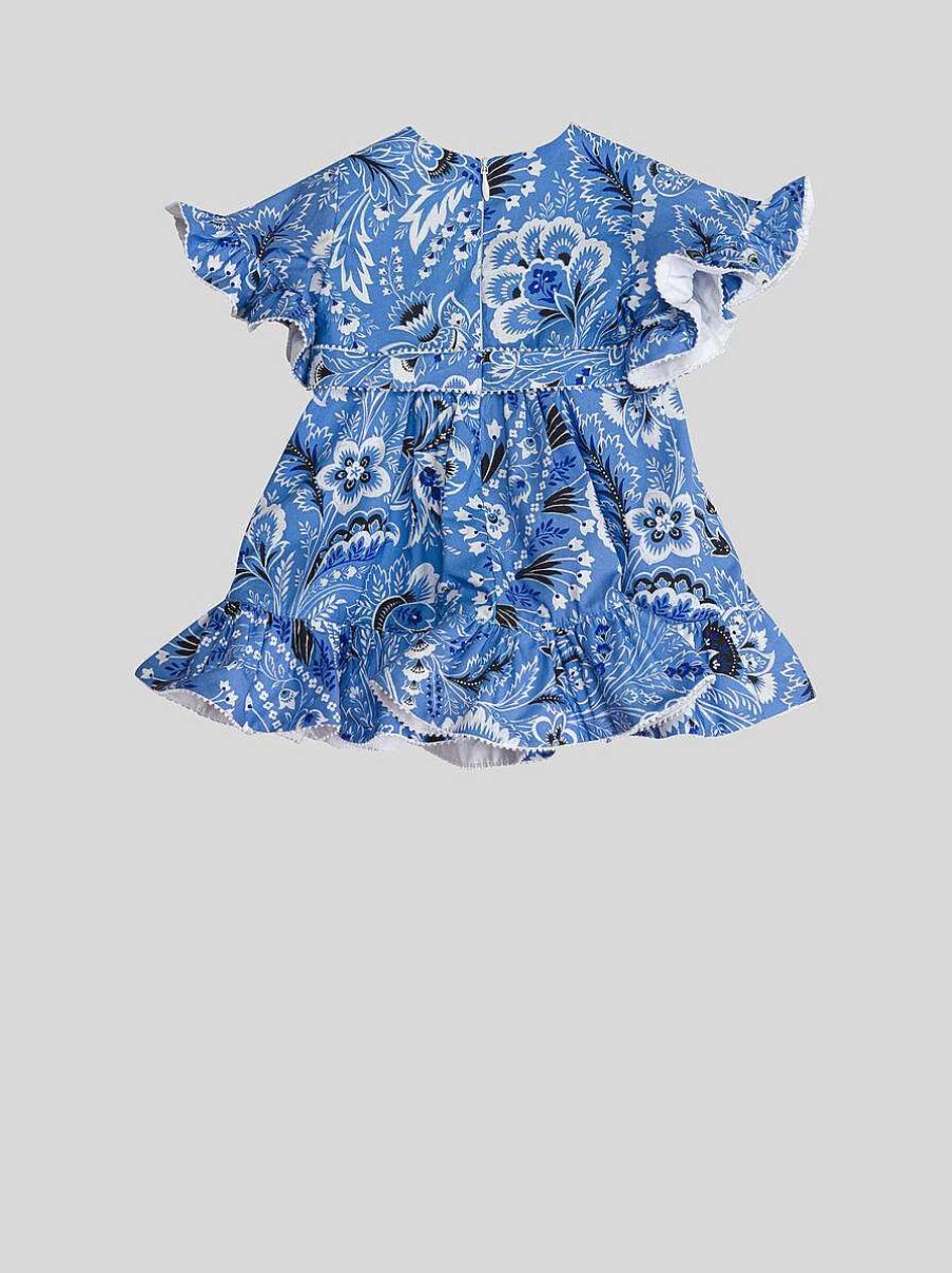 ETRO Einfarbiges Paisley-Babykleid Mit Ruschen Hellblau Baby Madchen 12-36 Monate