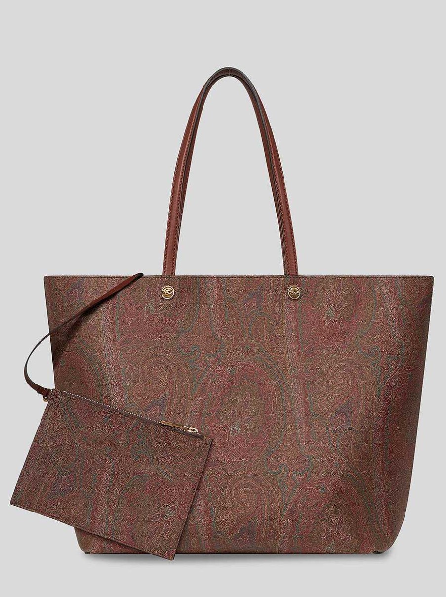 ETRO Maxi-Etro-Essential-Tasche Mit Clutch Dunkelbraun Essentiell